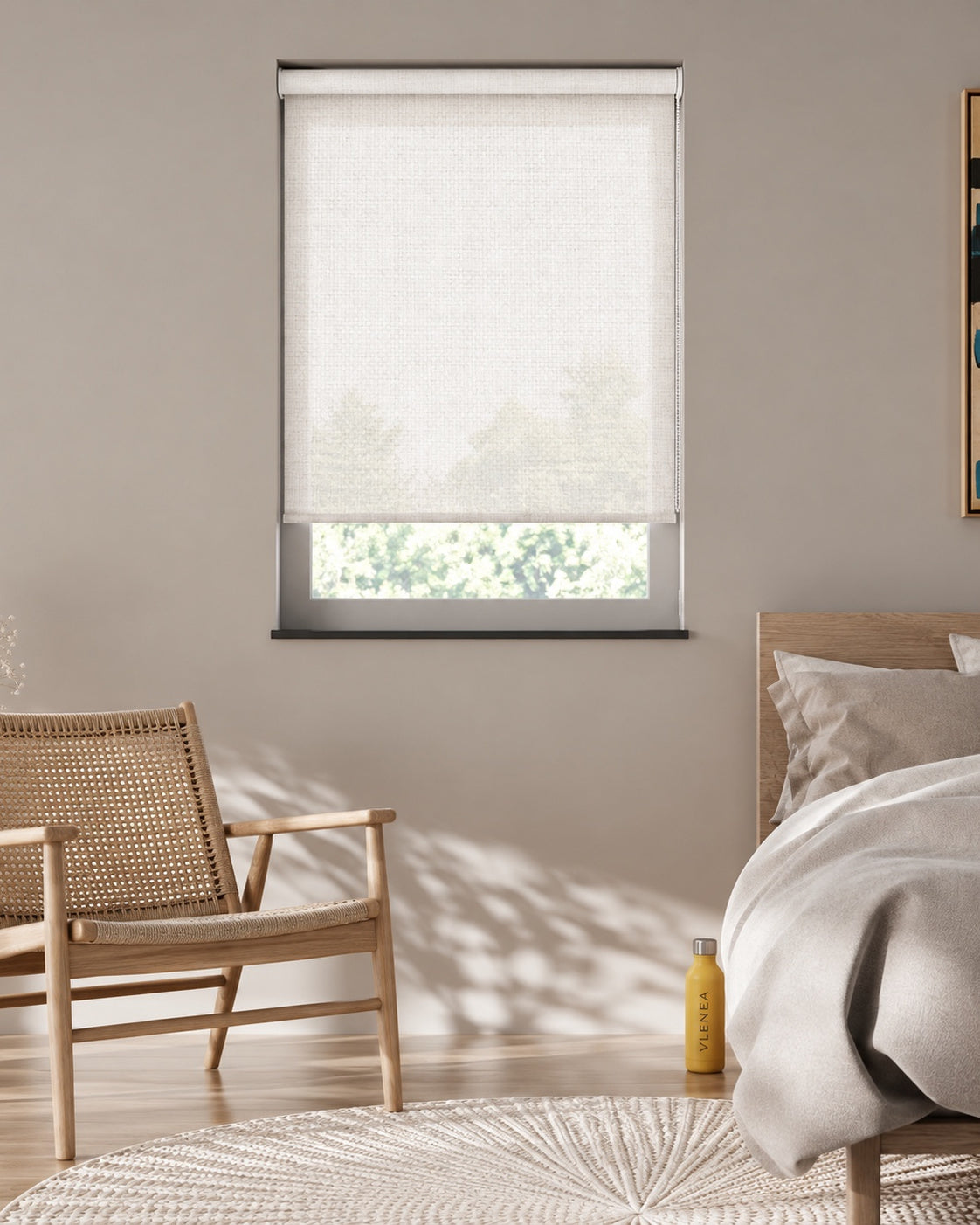 Screen roller blind fabric