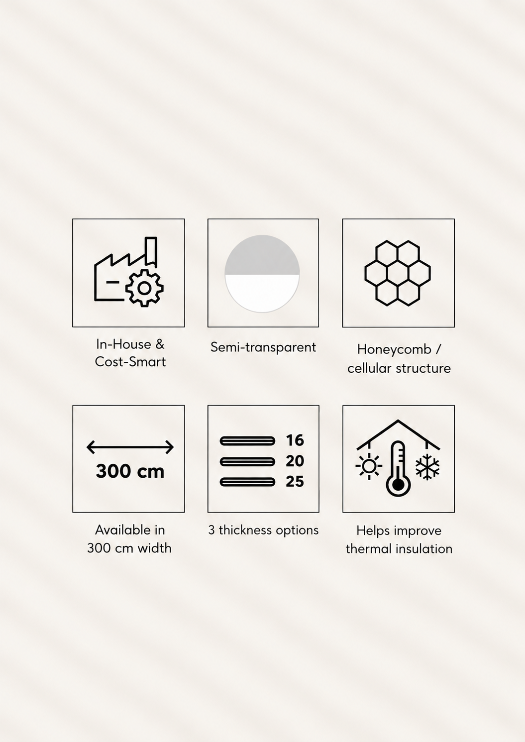 DOVE Honeycomb | Yarı Geçirgen Kumaşlar