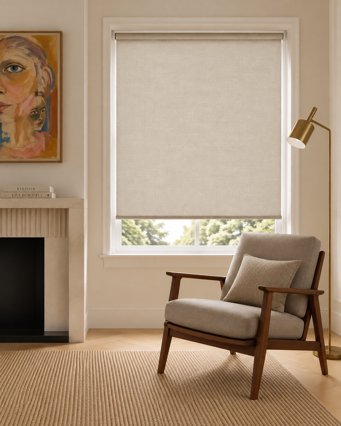 Blackout roller blind fabric