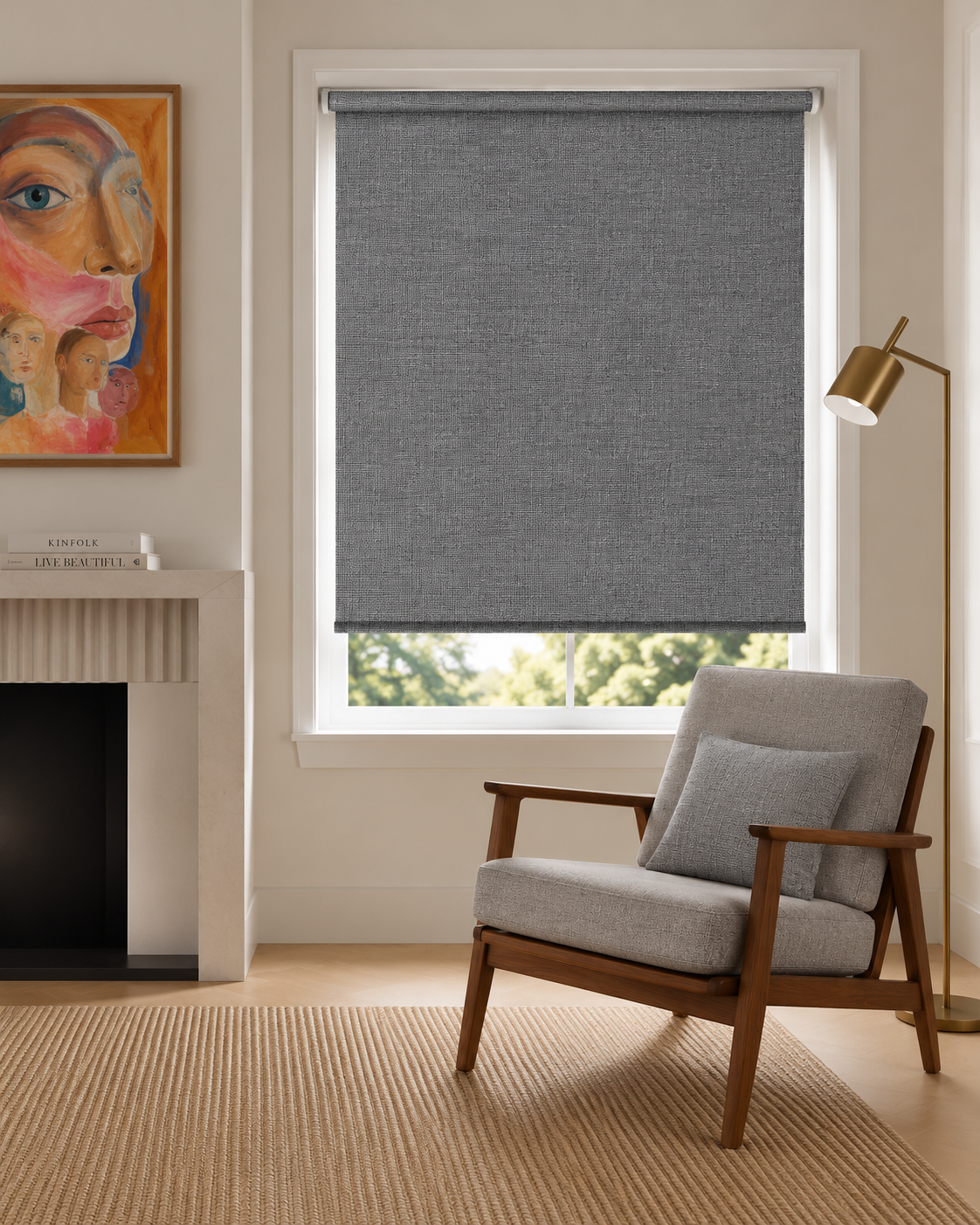 Blackout roller blind fabric