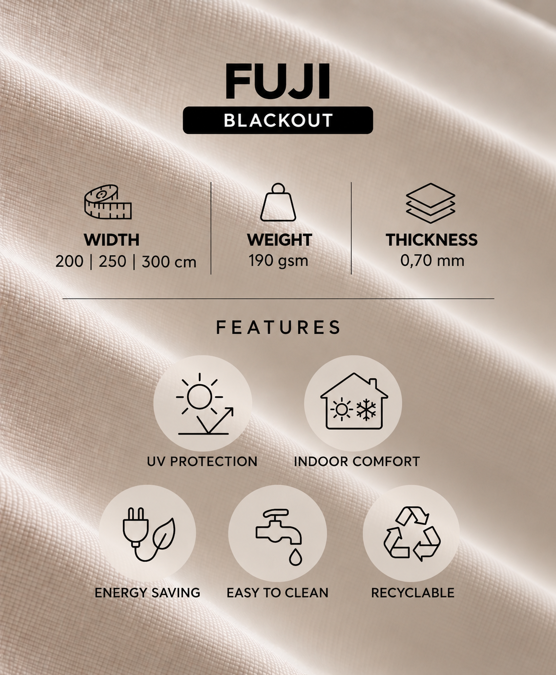 FUJI Stor Perde Kumaşı | Blackout